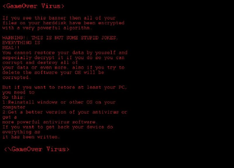remove GameOver Virus ransomware