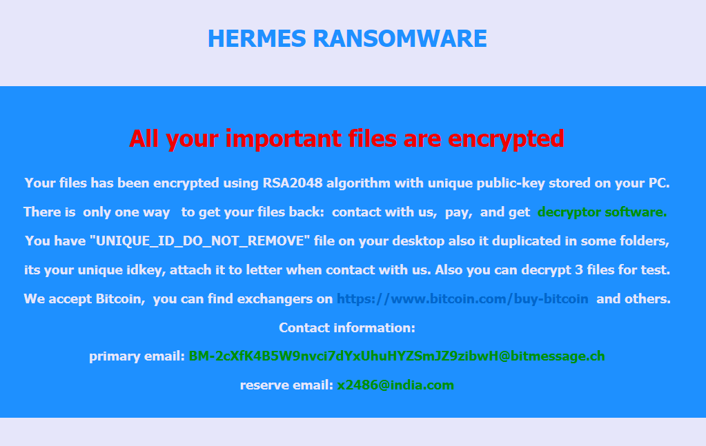 remove Hermes ransomware