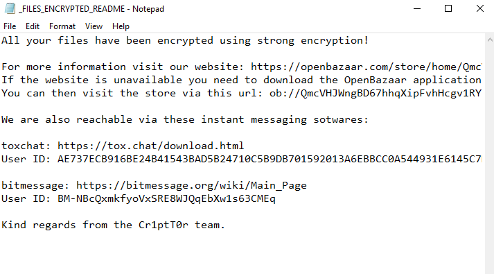 remove Cr1ptT0r ransomware