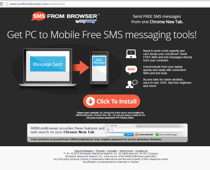 How to remove SMS from Browser Toolbar