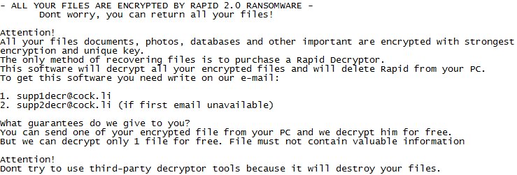 How to remove Rapid 2.0 ransomware and decrypt files