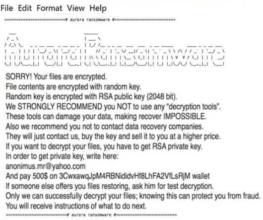 How to remove Aurora Ransomware and decrypt .Aurora files