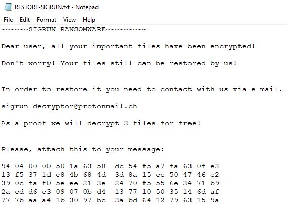 How to remove Sigrun Ransomware and decrypt .sigrun files