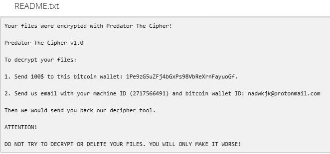 How to remove Predator The Cipher and decrypt .predator files