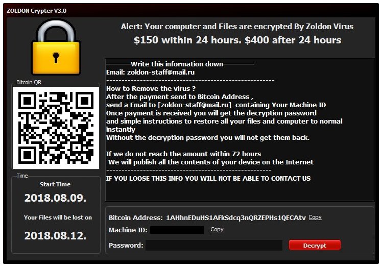 How to remove ZOLDON Crypter V3.0 and restore files