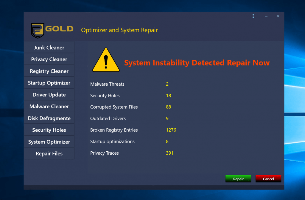 How to remove PC Gold Optimizer and System Repair