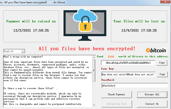 remove Avghost ransomware