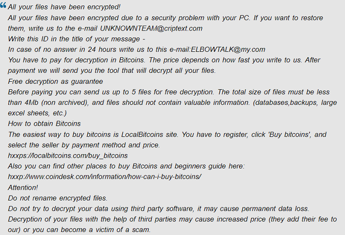 remove ELBOW ransomware
