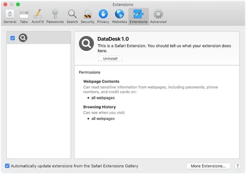 How to remove DataDesk (Mac)