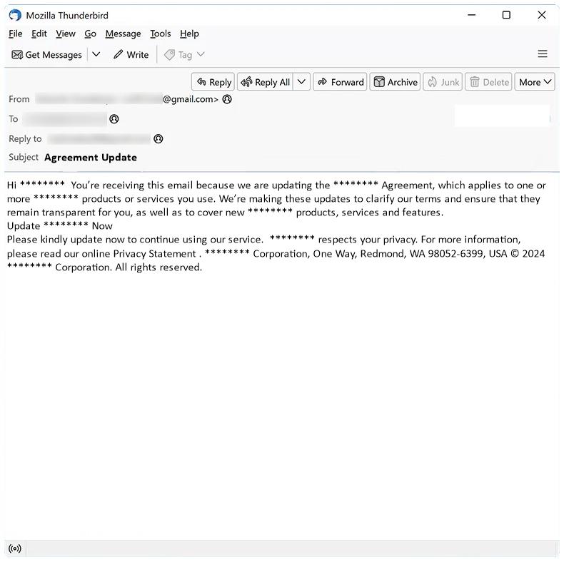 How to stop Agreement Update email scam