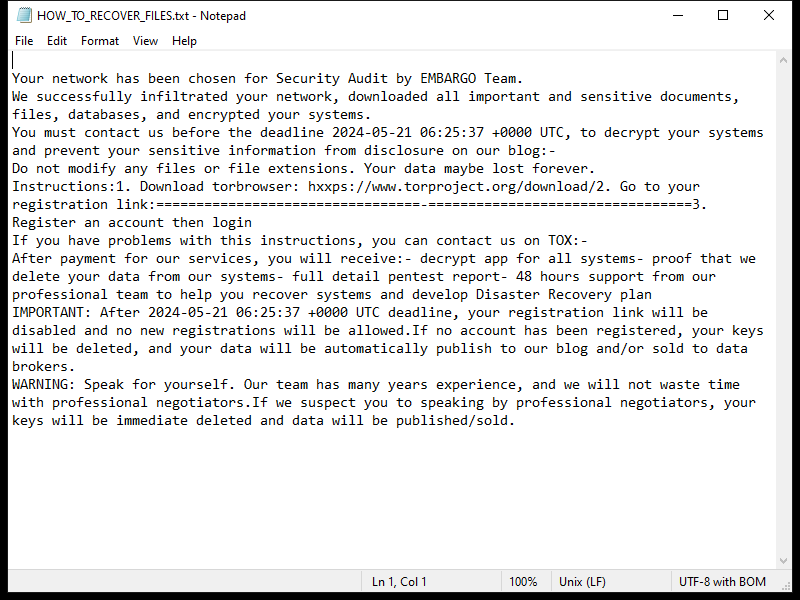 How to remove EMBARGO Ransomware and decrypt random files