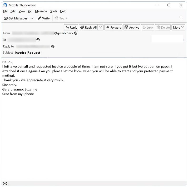 How to stop Invoice Request email scam