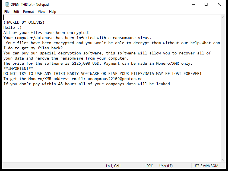 How to remove OCEANS Ransomware and decrypt random files