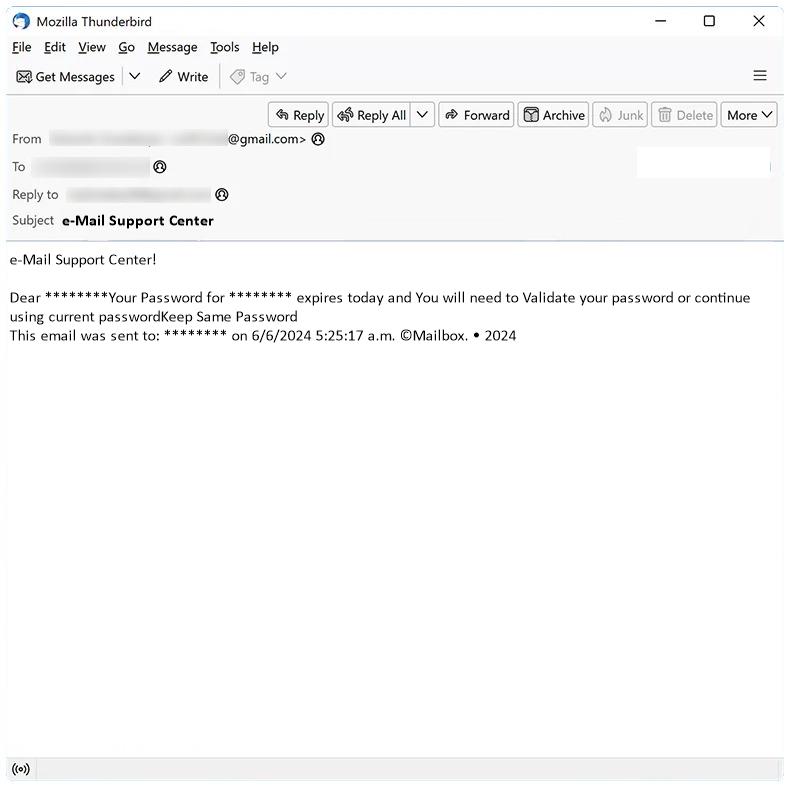 How to stop e-Mail Support Center email scam