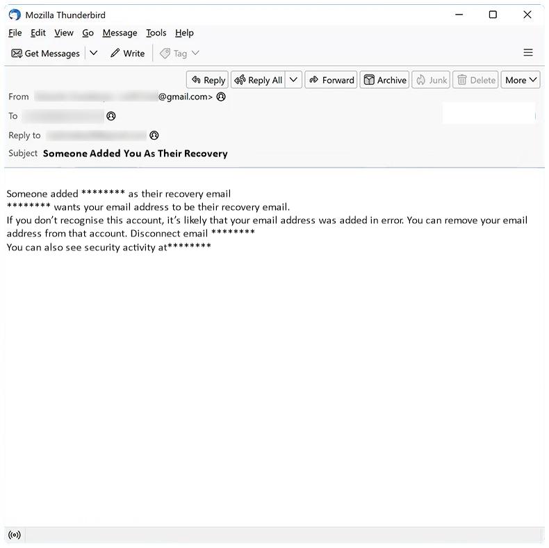 How to stop Someone Added You As Their Recovery email scam