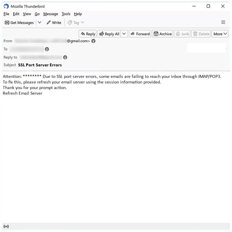 How to stop SSL Port Server Errors email scam